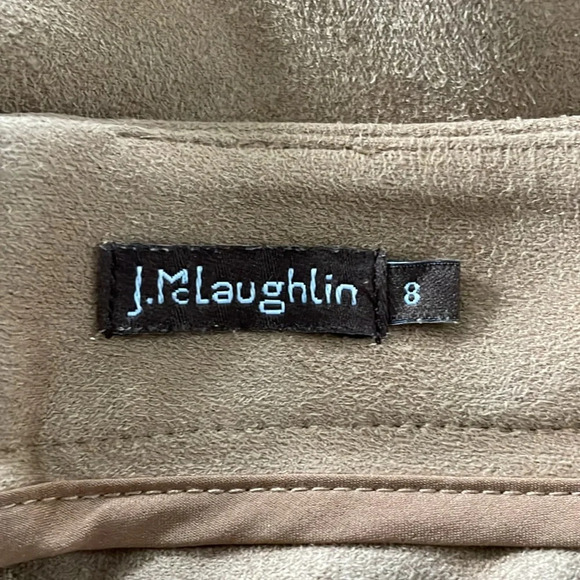J.McLaughlin Tan Faux Suede Skirt tan black pencil size 8 soft - Picture 5 of 9